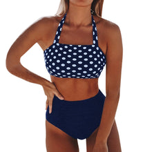 Load image into Gallery viewer, Women Bikini Set Halter Vest Beach High Waist Dot Swimwear
