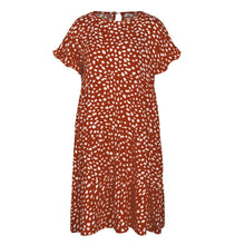 Load image into Gallery viewer, Women Loose O-neck Short Sleeve Dots Print Mini Dresses