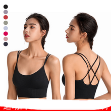 Load image into Gallery viewer, Cross-back Sports Bra Quick Dry Shock-proof Yoga Running Bra Women Without Steel Ring Large Size Sports Underwear