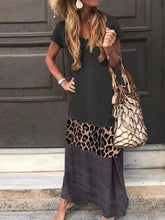 Load image into Gallery viewer, Women Vintage Leopard Fashion Casual Long Dress
