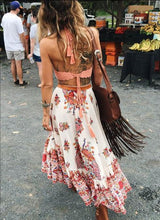 Load image into Gallery viewer, Bohemian Tribal Floral Skirt Knee Lengt Summer Beach Long Casual Skirt