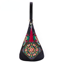 Load image into Gallery viewer, Tibetan embroidery bag ethnic style single shoulder bag women&#39;s bag retro embroidery wandering bag fashion denim canvas bag