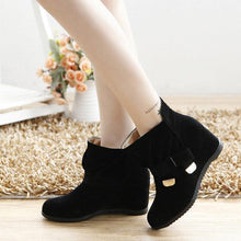 Load image into Gallery viewer, Ankle Metal Butterfly Knot Heel Increasing Slip On Boots