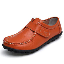 Load image into Gallery viewer, Soft Leather Pure Color Hook Loop Flat Comfortable Loafers