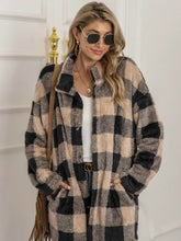 Load image into Gallery viewer, Autumn winter sweater cardigan Amazon hot contrast Plaid long coat