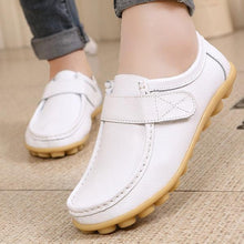 Load image into Gallery viewer, Soft Leather Pure Color Hook Loop Flat Comfortable Loafers