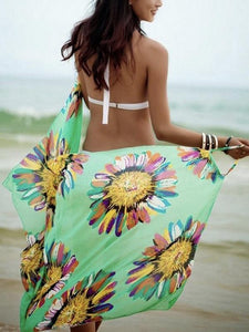 Women Floral Beach Dress Sexy Sling Beach Cover-ups