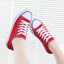 Load image into Gallery viewer, Big Size Canvas Candy Color Lace Up Casual Shoes