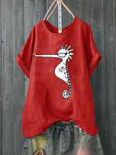 Load image into Gallery viewer, Short-sleeved Casual Breathable Cotton T-shirt for Hippocampal Printing