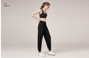 Quick drying loose fit slim sweatpants women's legged running fitness solid color pocket high waist casual Yoga Pants