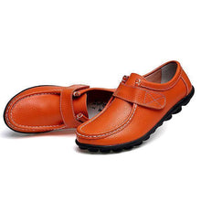 Load image into Gallery viewer, Soft Leather Pure Color Hook Loop Flat Comfortable Loafers