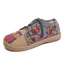 Load image into Gallery viewer, Pattern Owl Cute Colorful Cloth Lace Up Shoes