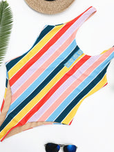 Load image into Gallery viewer, Bikini Swimming Suite Striped Conjoined Swimwear