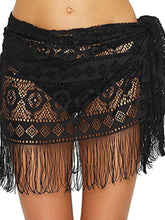 Load image into Gallery viewer, Tassel Sexy Lace Beach Sunbreaker Hollowed-out Skirt Bikini Top