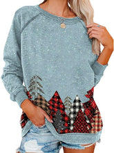 Load image into Gallery viewer, Women&#39;s Christmas Snowy Woods Print Long Sleeve Sweatshirt