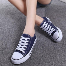 Load image into Gallery viewer, Big Size Canvas Candy Color Lace Up Casual Shoes