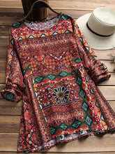 Load image into Gallery viewer, Cotton and Hemp Printing Loose Size Long-sleeved Shirt
