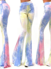 Load image into Gallery viewer, New Tie-dye Print Fashion Slim Flared Pants