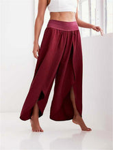 Load image into Gallery viewer, Solid Color Wide Leg Split Bottom Casual Pants