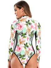 Load image into Gallery viewer, One Piece Wetsuit Swimsuit Women&#39;s Sexy Sport Long Sleeve Printed Surf Swimsuit Monokini