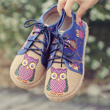 Load image into Gallery viewer, Pattern Owl Cute Colorful Cloth Lace Up Shoes