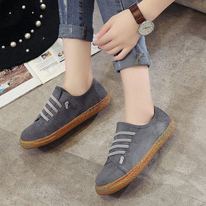 Suede Slip On Soft Loafers Lazy Casual Flat Shoes For Women