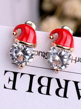 Load image into Gallery viewer, Christmas Earrings Inlaid with Zircon Christmas Party Santa Claus Studs