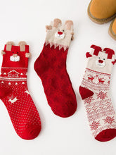 Load image into Gallery viewer, 3 Pairs Christmas Winter Warm Deer Elk Xmas Socks Gifts