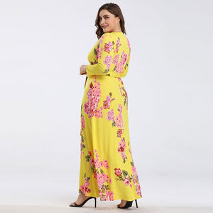 Summer Floral V Neck Clothes for Pregnant Women Printing  Long Sleeve Dress