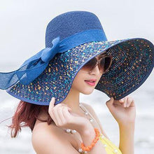 Load image into Gallery viewer, Large Brim Dots Floppy Hat Sun Hat Beach Women Hat Foldable Summer UV Protect Travel Casual Hat Female