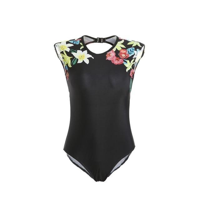 Tankini Women One-Piece Bikini Set Bandage Swimsuit Bathing Swimwear Backless Flower Beachwear