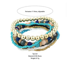 Load image into Gallery viewer, 7 Pcs Set Four Seasons Bohemian Multi-layer Beaded Jewelry Elastic Bracelet