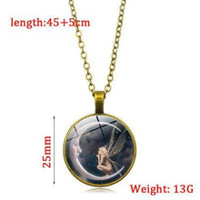 Load image into Gallery viewer, Moon Angel time necklace retro alloy pendant necklace sweater chain ornaments