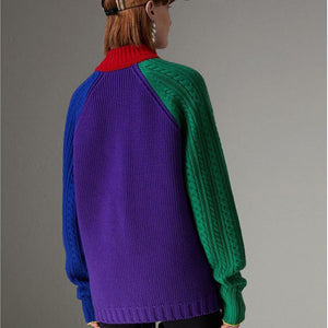 New Rainbow Striped Sweater Female Knit Top